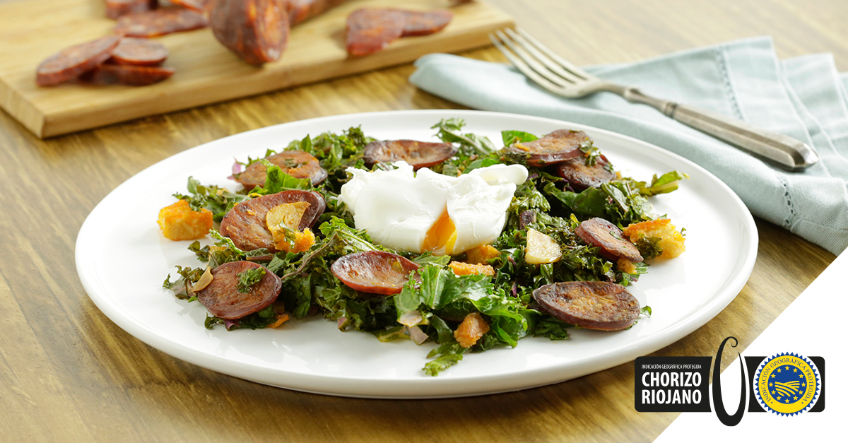 Sartén de Kale con Chorizo Riojano IGP